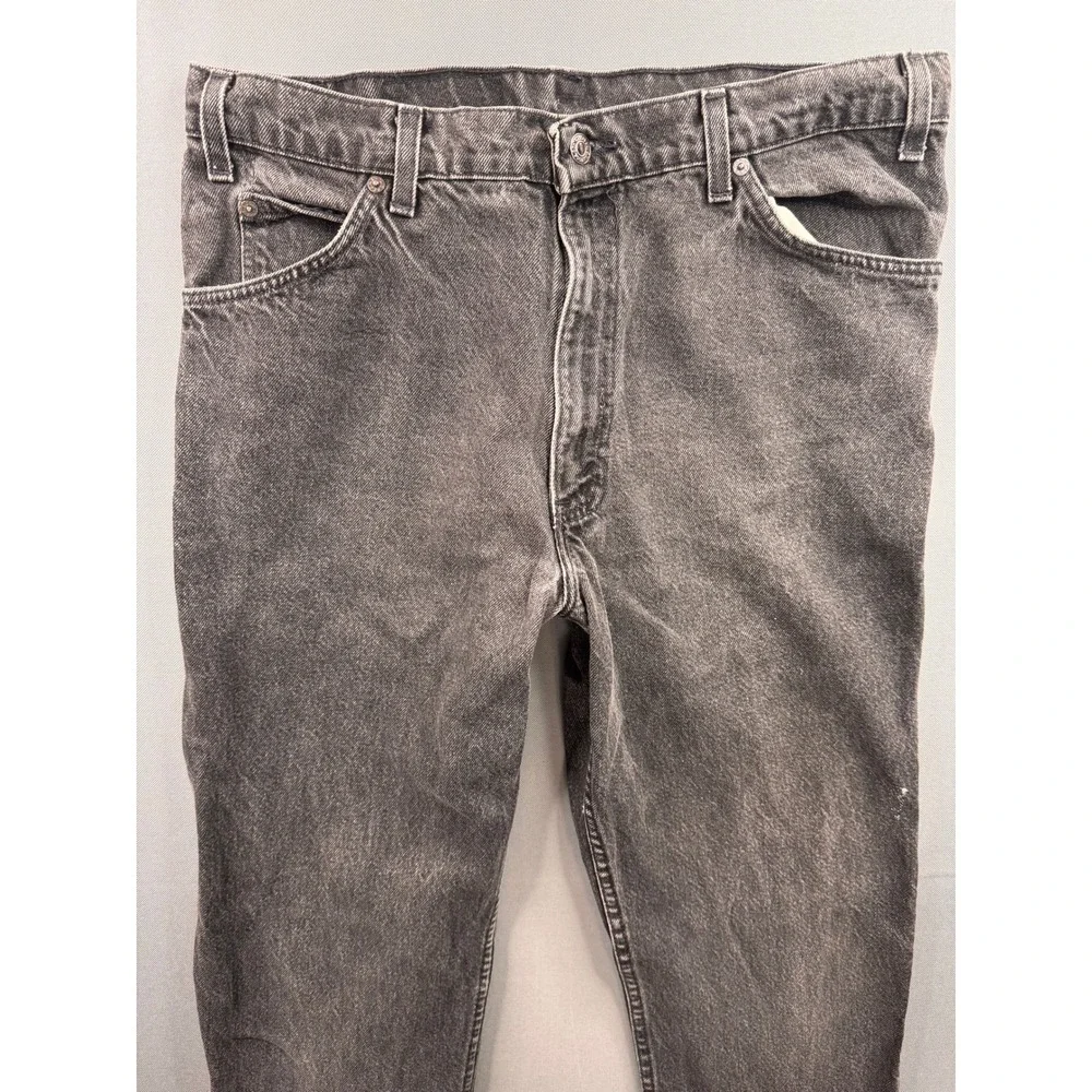 Levi's‎ 550 Relaxed Fit Tapered Leg Jeans Mens 36x32 Black Orange Tab Vintage